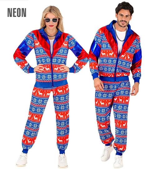 Kerst Trainingspak Rood Blauw Unisex, Kleding | Dames, Carnavalskleding en Feestkleding, Nieuw, Ophalen of Verzenden