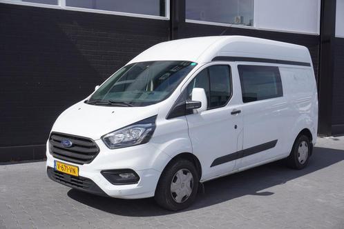 Ford Transit Custom 2.0 TDCI L2H2 Dubbel Cabine EURO 6, Auto's, Bestelauto's, Onderhoudsboekje, Lease, Zwart, Handgeschakeld, Wit