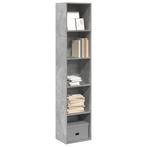 vidaXL Boekenkast 40x30x189 cm bewerkt hout betongrijs, Huis en Inrichting, Kasten | Boekenkasten, Minder dan 50 cm, Verzenden