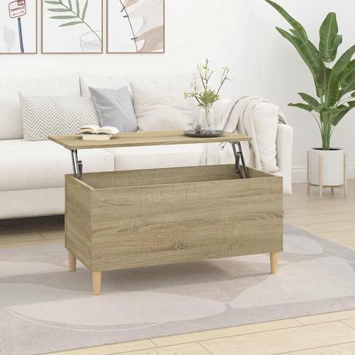 vidaXL Salontafel 90x44,5x45 cm bewerkt hout sonoma, Huis en Inrichting, Tafels | Salontafels, 50 tot 100 cm, Nieuw, Overige houtsoorten