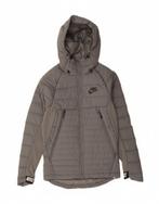 NIKE Womens Graphic Hooded Padded Jacket UK 6 XS Grey Cotton, Verzenden, Nieuw
