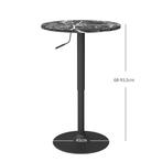 TRUUSK Bartafel Ronde Eettafel - Marmerlook - Voor 2 Persone, Huis en Inrichting, Barren, Verzenden, Nieuw