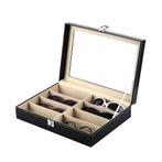 Zonnebrillen opberg box voor 8 brillen - Zwart - 33,5 x 24,5, Sieraden, Tassen en Uiterlijk, Overige Accessoires, Nieuw, Verzenden