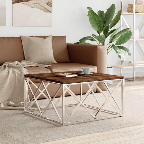 vidaXL Salontafel roestvrij staal en massief hergebruikt, Huis en Inrichting, Tafels | Salontafels, Nieuw, 50 tot 100 cm, Metaal