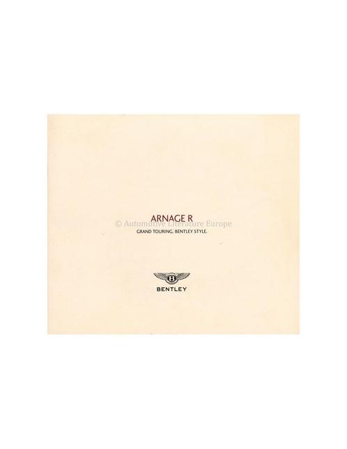 2002 BENTLEY ARNAGE R BROCHURE ENGELS, Boeken, Auto's | Folders en Tijdschriften