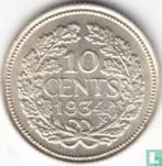 Nederland 10 cents 1934, Verzenden, 10 cent, Losse munt, Goud