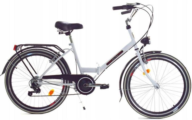 Vouwfiets - 24 inch - 6 versnellingen - wit, zwart, Fietsen en Brommers, Fietsen | Vouwfietsen, Nieuw, Ophalen of Verzenden