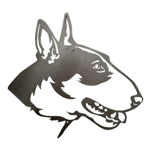 Tuindecoratie Bull Terrier | 40.0 cm x 29.0 cm, Tuin en Terras, Tuinwanddecoratie, Verzenden