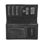 Landley Dames Harmonica Portemonnee Leer RFID Zwart, Overige merken, Verzenden, Zwart, Nieuw