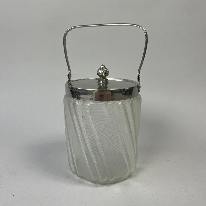 Koekjesdoos - Art Nouveau - Fries Draadglas Koekjespot, met, Antiek en Kunst, Antiek | Glas en Kristal