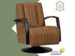 Leren draaifauteuil Galaxy - Kenia Brown (bruin) -, Huis en Inrichting, Fauteuils, Nieuw, Ophalen of Verzenden, 50 tot 75 cm, Industrieel, Modern
