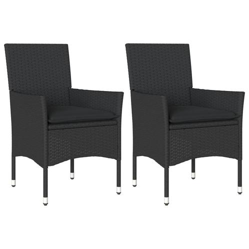Zwarte Rattan Tuinstoelen (2) - Tweedekansje! Comfortabel..., Tuin en Terras, Tuinstoelen, Nieuw, Kunststof, Ophalen of Verzenden