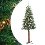 vidaXL Slanke Kerstboom Groen 180 cm PVC en massief, Verzenden, Nieuw