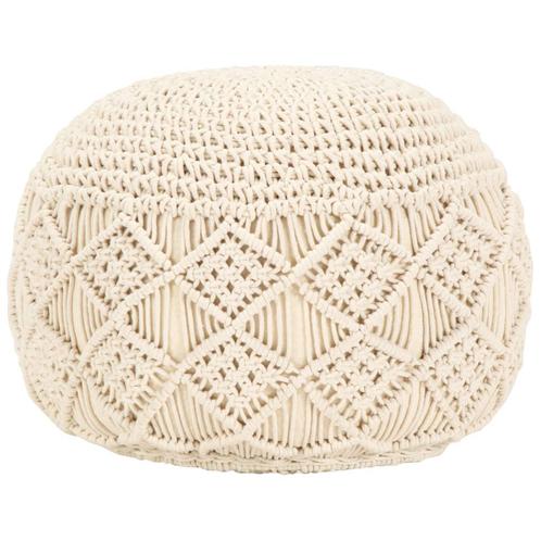 vidaXL Poef macramé handgemaakt 45x30 cm katoen, Huis en Inrichting, Banken | Voetenbanken en Poefen, Nieuw, Verzenden