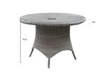 Riccione dining tuintafel 110 cm rond wit grijs, Tuin en Terras, Ophalen of Verzenden, Nieuw, Wicker