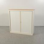 Roldeurkast Robberechts - Wit - 120 x 120 cm - Eiken naturel, Huis en Inrichting, Kasten | Roldeurkasten en Archiefkasten, Ophalen of Verzenden