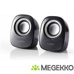 PC-Speaker | 2.0 | 12 W | 3,5 mm Jack | Zwart/Zilver, Computers en Software, Pc speakers, Verzenden, Nieuw, Nedis