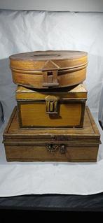 Three french document box or small trunk or hat box - Chest, Antiek en Kunst