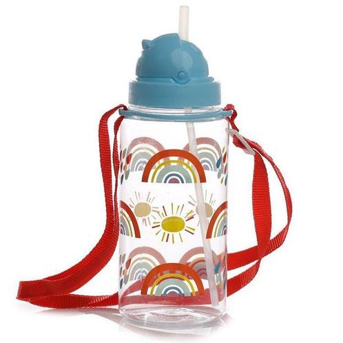 Drinkfles met rietje 450ml - Regenboog NIEUW, Huis en Inrichting, Keuken | Servies, Nieuw, Ophalen of Verzenden