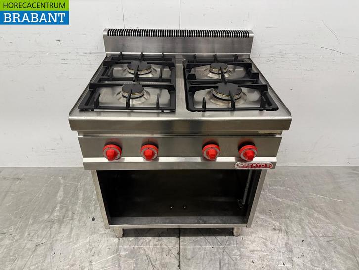 RVS Bertos 4 Pits Gasfornuis 80 cm GAS Horeca, Zakelijke goederen, Horeca | Keukenapparatuur, Gebruikt, Ophalen of Verzenden
