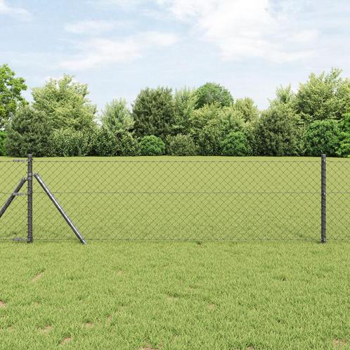 vidaXL Ketting link hek grijs 0.6x25 m staal, Tuin en Terras, Schuttingen, Nieuw, Verzenden