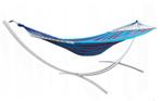 Hangmat standaard wit tot 220 kg - inc blauw-paarse hangm..., Tuin en Terras, Hangmatten, Nieuw, Ophalen of Verzenden