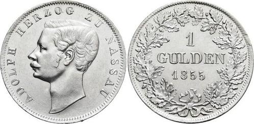 Gulden 1855 Nassau Adolph 1839-1866, Postzegels en Munten, Munten | Europa | Niet-Euromunten, Verzenden
