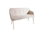 Design bank SCANDINAVIA MEESTERSTUK 116cm beige beukenhout, Ophalen of Verzenden, Nieuw
