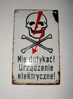 Oud emaillen bordje Achtung Strom Niet aanraken!