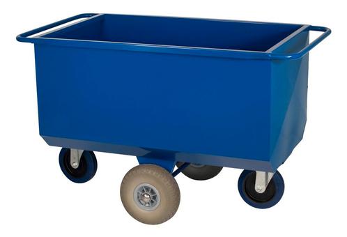 Metalen voerwagen 275 ltr met middenas, volle softwielen, Zakelijke goederen, Machines en Bouw | Transport, Ophalen of Verzenden