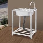 Vrijstaande RVS Spoelbak 60 cm met Kraan – 50 kg Draagvermog, Verzenden, Nieuw