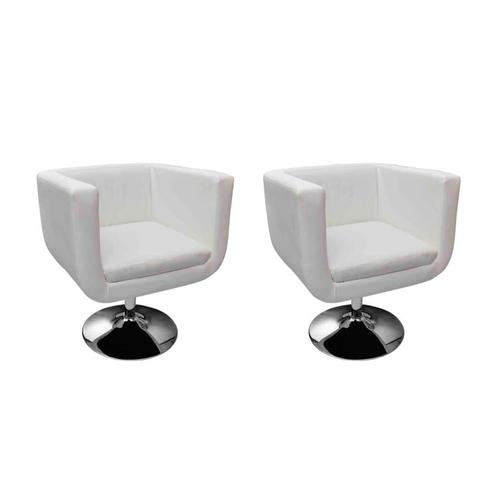 vidaXL Barstoelen 2 st kunstleer wit, Huis en Inrichting, Fauteuils, Nieuw, Verzenden