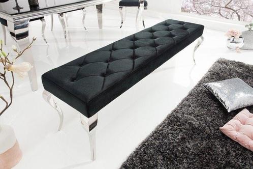 Elegante bank MODERN BAROK 172cm zwart fluweel roestvrij, Huis en Inrichting, Banken | Bankstellen, Ophalen of Verzenden