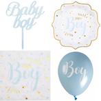 Babyshower set Its a Boy wit, blauw en goudfolie 39-delig, Hobby en Vrije tijd, Feestartikelen, Nieuw, Versiering, Geboorte of Huwelijk