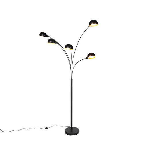 Design vloerlamp zwart 5-lichts - Sixties, Huis en Inrichting, Lampen | Vloerlampen