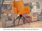 Leren draaibare eetkamerstoel Wave - Toledo Mandarin, 60 tot 90 cm, Nieuw, Leer, Ophalen of Verzenden