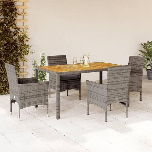 vidaXL 5-delige Loungeset met kussens poly rattan en, Tuin en Terras, Tuinsets en Loungesets, Loungeset, Nieuw, 4 zitplaatsen