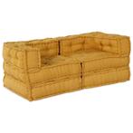 vidaXL Modulaire bank 2 pcs Geel 70 x 70 x 56 cm Stof, Huis en Inrichting, Woonaccessoires | Kussens, Verzenden, Nieuw, Geel