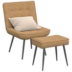 vidaXL Relaxstoel met voetenbank fluweel bruin, Huis en Inrichting, Stoelen, Verzenden, Nieuw, Bruin