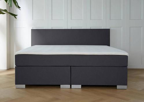 ACTIE! Boxspring Barcelona 160 200 Antraciet, Huis en Inrichting, Slaapkamer | Boxsprings, 160 cm, 200 cm, Grijs, Tweepersoons