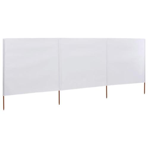 vidaXL Windscherm 3-panelen 400x120 cm stof wit, Tuin en Terras, Zonneschermen, Nieuw, Verzenden