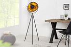 industrieele vloerlamp STUDIO 150cm zwart bladgoud look, Ophalen of Verzenden, Nieuw