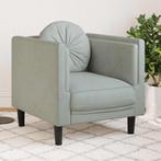 vidaXL Fauteuil met kussen fluweel lichtgrijs, Verzenden, Nieuw, Eenpersoons, Stof