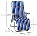 Set van 2 Verstelbare Opvouwbare Loungestoelen met Kussens, Verzenden, Nieuw