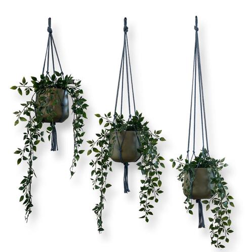 Voordeelset van 3 Plantenhangers - Petrol Blauw - 60, 80 en, Huis en Inrichting, Woonaccessoires | Overige, Nieuw, Ophalen of Verzenden