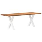 vidaXL Eettafel rechthoekig 220x80x74 cm massief eikenhout, Huis en Inrichting, Tafels | Eettafels, Verzenden, Nieuw