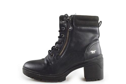 Mustang Veterboots in maat 38 Zwart | 10% extra korting, Kleding | Dames, Schoenen, Zwart, Gedragen, Overige typen, Verzenden