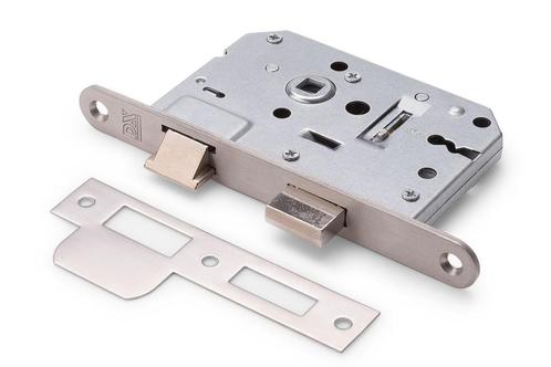 Woningbouw klavier dag- en nachtslot geborsteld rvs 55 mm, Doe-het-zelf en Verbouw, Hang- en Sluitwerk, Slot, Nieuw, Rvs, Ophalen of Verzenden