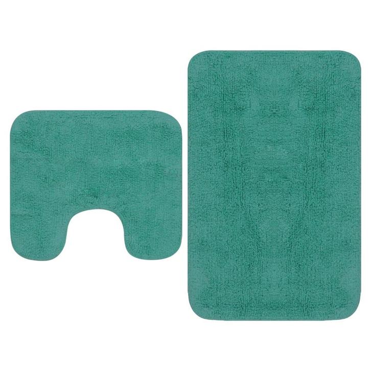 vidaXL Badmattenset stof turquoise 2-delig, Huis en Inrichting, Badkamer | Badtextiel en Accessoires, Nieuw, Verzenden