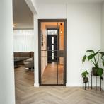 Stalen Binnendeur - 6 Vlaks - Brons - Helder glas - Met slot, Doe-het-zelf en Verbouw, Minder dan 80 cm, Binnendeur, Nieuw, Metaal